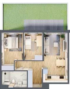 3 pokoje, mieszkanie 59,37 m², parter, oferta nr A/37, Osiedle Urbino 4, Warszawa, Włochy, Raków, ul. Szybka