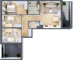 4 pokoje, mieszkanie 76,49 m², piętro 2, oferta nr A/49, Osiedle Urbino 4, Warszawa, Włochy, Raków, ul. Szybka
