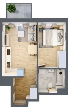 2 pokoje, mieszkanie 37,37 m², piętro 3, oferta nr B/50, Osiedle Urbino 4, Warszawa, Włochy, Raków, ul. Szybka