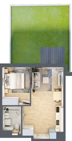 2 pokoje, mieszkanie 37,26 m², piętro 1, oferta nr B/11, Osiedle Urbino 4, Warszawa, Włochy, Raków, ul. Szybka