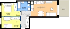 3 pokoje, mieszkanie 55,64 m², piętro 3, oferta nr B/52, Osiedle Urbino 4, Warszawa, Włochy, Raków, ul. Szybka