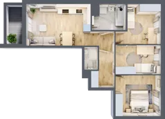 4 pokoje, mieszkanie 69,72 m², piętro 5, oferta nr B/57, Osiedle Urbino 4, Warszawa, Włochy, Raków, ul. Szybka