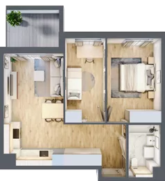 3 pokoje, mieszkanie 57,20 m², piętro 3, oferta nr B/51, Osiedle Urbino 4, Warszawa, Włochy, Raków, ul. Szybka
