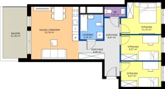 4 pokoje, mieszkanie 74,31 m², piętro 2, oferta nr B/13, Osiedle Urbino 4, Warszawa, Włochy, Raków, ul. Szybka