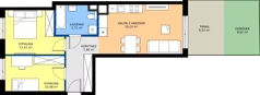 3 pokoje, mieszkanie 55,64 m², parter, oferta nr B/40, Osiedle Urbino 4, Warszawa, Włochy, Raków, ul. Szybka