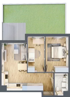 3 pokoje, mieszkanie 57,20 m², piętro 2, oferta nr B/47, Osiedle Urbino 4, Warszawa, Włochy, Raków, ul. Szybka