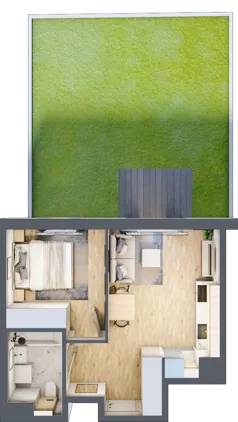 2 pokoje, mieszkanie 36,49 m², piętro 1, oferta nr B/10, Osiedle Urbino 4, Warszawa, Włochy, Raków, ul. Szybka