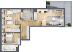 4 pokoje, mieszkanie 74,27 m², piętro 1, oferta nr B/12, Osiedle Urbino 4, Warszawa, Włochy, Raków, ul. Szybka