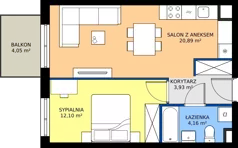 2 pokoje, mieszkanie 41,08 m², piętro 6, oferta nr E/40, Rapsodia 3, Wrocław, Karłowice-Różanka, Różanka, ul. Wołowska