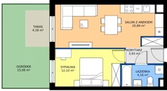 2 pokoje, mieszkanie 41,08 m², parter, oferta nr E/3, Rapsodia 3, Wrocław, Karłowice-Różanka, Różanka, ul. Wołowska