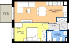 2 pokoje, mieszkanie 41,08 m², piętro 5, oferta nr E/105, Rapsodia 3, Wrocław, Karłowice-Różanka, Różanka, ul. Wołowska