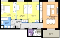 4 pokoje, mieszkanie 75,06 m², piętro 1, oferta nr E/9, Rapsodia 3, Wrocław, Karłowice-Różanka, Różanka, ul. Wołowska