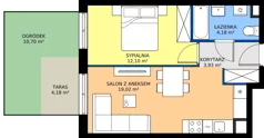 2 pokoje, mieszkanie 39,23 m², piętro 1, oferta nr E/49, Rapsodia 3, Wrocław, Karłowice-Różanka, Różanka, ul. Wołowska