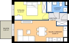 2 pokoje, mieszkanie 41,08 m², piętro 4, oferta nr E/98, Rapsodia 3, Wrocław, Karłowice-Różanka, Różanka, ul. Wołowska