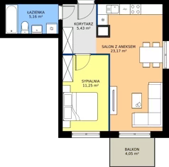 2 pokoje, mieszkanie 45,01 m², piętro 3, oferta nr E/24, Rapsodia 3, Wrocław, Karłowice-Różanka, Różanka, ul. Wołowska
