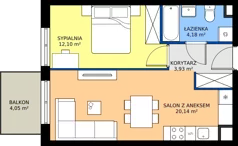 2 pokoje, mieszkanie 40,35 m², piętro 2, oferta nr E/118, Rapsodia 3, Wrocław, Karłowice-Różanka, Różanka, ul. Wołowska