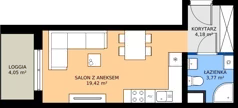 1 pokój, mieszkanie 27,37 m², piętro 2, oferta nr E/81, Rapsodia 3, Wrocław, Karłowice-Różanka, Różanka, ul. Wołowska