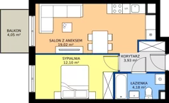 2 pokoje, mieszkanie 39,23 m², piętro 4, oferta nr E/125, Rapsodia 3, Wrocław, Karłowice-Różanka, Różanka, ul. Wołowska