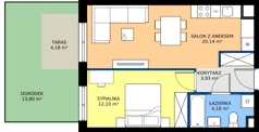2 pokoje, mieszkanie 40,35 m², parter, oferta nr E/2, Rapsodia 3, Wrocław, Karłowice-Różanka, Różanka, ul. Wołowska