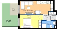 2 pokoje, mieszkanie 39,23 m², piętro 1, oferta nr E/76, Rapsodia 3, Wrocław, Karłowice-Różanka, Różanka, ul. Wołowska