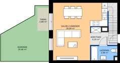 1 pokój, mieszkanie 70,87 m², parter, oferta nr B1/58, Osiedle Arkadia 2, Wrocław, Polanowice-Poświętne-Ligota, Poświętne, ul. Ramiszowska