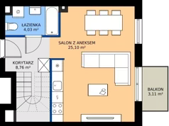 1 pokój, mieszkanie 67,06 m², piętro 3, oferta nr B1/33, Osiedle Arkadia 2, Wrocław, Polanowice-Poświętne-Ligota, Poświętne, ul. Ramiszowska