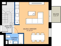 1 pokój, mieszkanie 68,14 m², piętro 3, oferta nr B1/90, Osiedle Arkadia 2, Wrocław, Polanowice-Poświętne-Ligota, Poświętne, ul. Ramiszowska