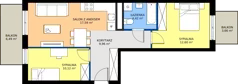 3 pokoje, mieszkanie 54,69 m², piętro 1, oferta nr H/34, Apartamenty Park Matecznego etap 2.2, Kraków, Podgórze, Mateczny, ul. Orawska