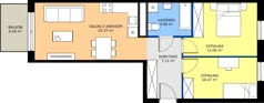 3 pokoje, mieszkanie 54,69 m², piętro 2, oferta nr H/64, Apartamenty Park Matecznego etap 2.2, Kraków, Podgórze, Mateczny, ul. Orawska
