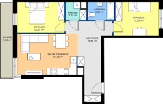 3 pokoje, mieszkanie 67,98 m², piętro 1, oferta nr H/49, Apartamenty Park Matecznego etap 2.2, Kraków, Podgórze, Mateczny, ul. Orawska