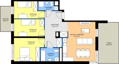4 pokoje, apartament 79,01 m², piętro 1, oferta nr H/5, Apartamenty Park Matecznego etap 2.2, Kraków, Podgórze, Mateczny, ul. Orawska