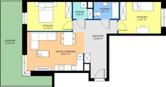 3 pokoje, apartament 63,69 m², parter, oferta nr H/46, Apartamenty Park Matecznego etap 2.2, Kraków, Podgórze, Mateczny, ul. Orawska