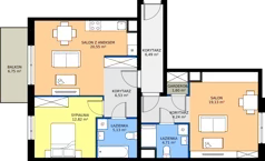 3 pokoje, apartament 81,20 m², piętro 2, oferta nr H/23, Apartamenty Park Matecznego etap 2.2, Kraków, Podgórze, Mateczny, ul. Orawska