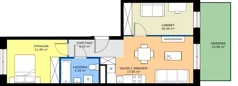 3 pokoje, mieszkanie 48,61 m², parter, oferta nr H/16, Apartamenty Park Matecznego etap 2.2, Kraków, Podgórze, Mateczny, ul. Orawska
