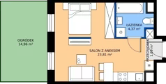 1 pokój, apartament 29,87 m², parter, oferta nr I/3, Apartamenty Park Matecznego etap 2.2, Kraków, Podgórze, Mateczny, ul. Orawska