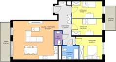 4 pokoje, apartament 86,54 m², piętro 2, oferta nr I/37, Apartamenty Park Matecznego etap 2.2, Kraków, Podgórze, Mateczny, ul. Orawska
