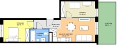 3 pokoje, mieszkanie 48,61 m², parter, oferta nr I/14, Apartamenty Park Matecznego etap 2.2, Kraków, Podgórze, Mateczny, ul. Orawska