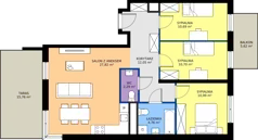 4 pokoje, apartament 79,30 m², piętro 1, oferta nr I/34, Apartamenty Park Matecznego etap 2.2, Kraków, Podgórze, Mateczny, ul. Orawska