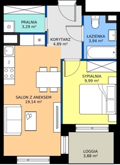 2 pokoje, mieszkanie 41,25 m², piętro 2, oferta nr D/100, Przystanek Prądnik, Kraków, Prądnik Biały, Górka Narodowa, ul. ks. Józefa Meiera 70