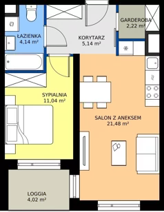 2 pokoje, mieszkanie 44,02 m², piętro 3, oferta nr D/72, Przystanek Prądnik, Kraków, Prądnik Biały, Górka Narodowa, ul. ks. Józefa Meiera 70