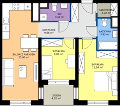 3 pokoje, mieszkanie 67,98 m², piętro 7, oferta nr D/92, Przystanek Prądnik, Kraków, Prądnik Biały, Górka Narodowa, ul. ks. Józefa Meiera 70