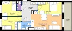 4 pokoje, mieszkanie 73,04 m², piętro 7, oferta nr D/93, Przystanek Prądnik, Kraków, Prądnik Biały, Górka Narodowa, ul. ks. Józefa Meiera 70