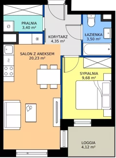 2 pokoje, mieszkanie 41,16 m², piętro 2, oferta nr D/99, Przystanek Prądnik, Kraków, Prądnik Biały, Górka Narodowa, ul. ks. Józefa Meiera 70
