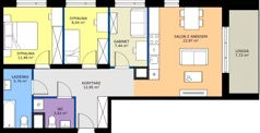 4 pokoje, mieszkanie 72,48 m², piętro 3, oferta nr D/71, Przystanek Prądnik, Kraków, Prądnik Biały, Górka Narodowa, ul. ks. Józefa Meiera 70