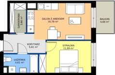 2 pokoje, mieszkanie 42,55 m², piętro 1, oferta nr D/8, Przystanek Prądnik, Kraków, Prądnik Biały, Górka Narodowa, ul. ks. Józefa Meiera 70
