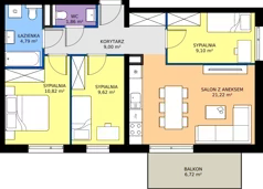 4 pokoje, mieszkanie 66,41 m², piętro 2, oferta nr A/21, Apartamenty Kamieńskiego, Wrocław, Karłowice-Różanka, ul. Kamieńskiego 53a