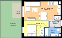 2 pokoje, mieszkanie 34,69 m², piętro 1, oferta nr A/10, Apartamenty Kamieńskiego, Wrocław, Karłowice-Różanka, ul. Kamieńskiego 53a