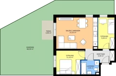 3 pokoje, mieszkanie 53,56 m², piętro 2, oferta nr A/25, Apartamenty Kamieńskiego, Wrocław, Karłowice-Różanka, ul. Kamieńskiego 53a