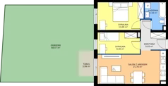 3 pokoje, mieszkanie 54,48 m², piętro 1, oferta nr A/13, Apartamenty Kamieńskiego, Wrocław, Karłowice-Różanka, ul. Kamieńskiego 53a