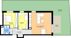 3 pokoje, mieszkanie 60,78 m², piętro 1, oferta nr B/19, Apartamenty Kamieńskiego, Wrocław, Karłowice-Różanka, ul. Kamieńskiego 53a